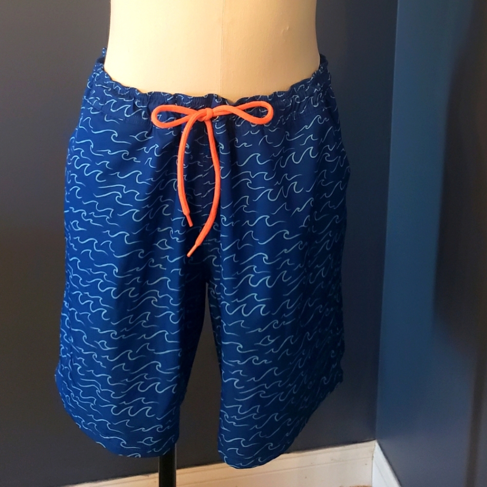 New! J.Crew Factory Blue Swim Trunks XL